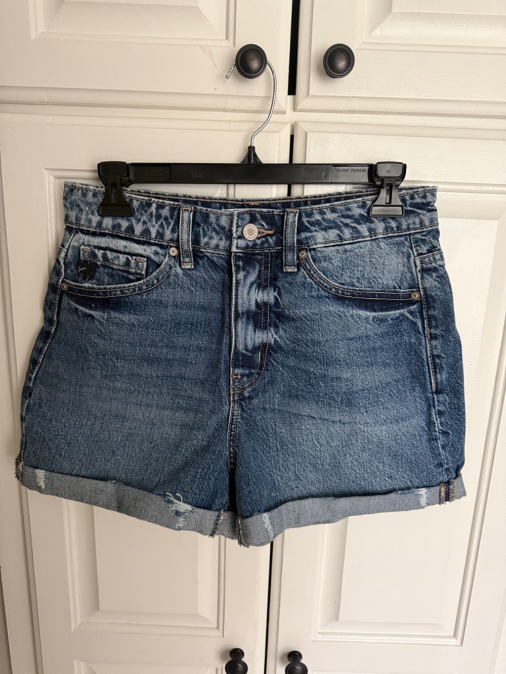 KanCan Medium Blue Denim Roll Cuff Jean Shorts